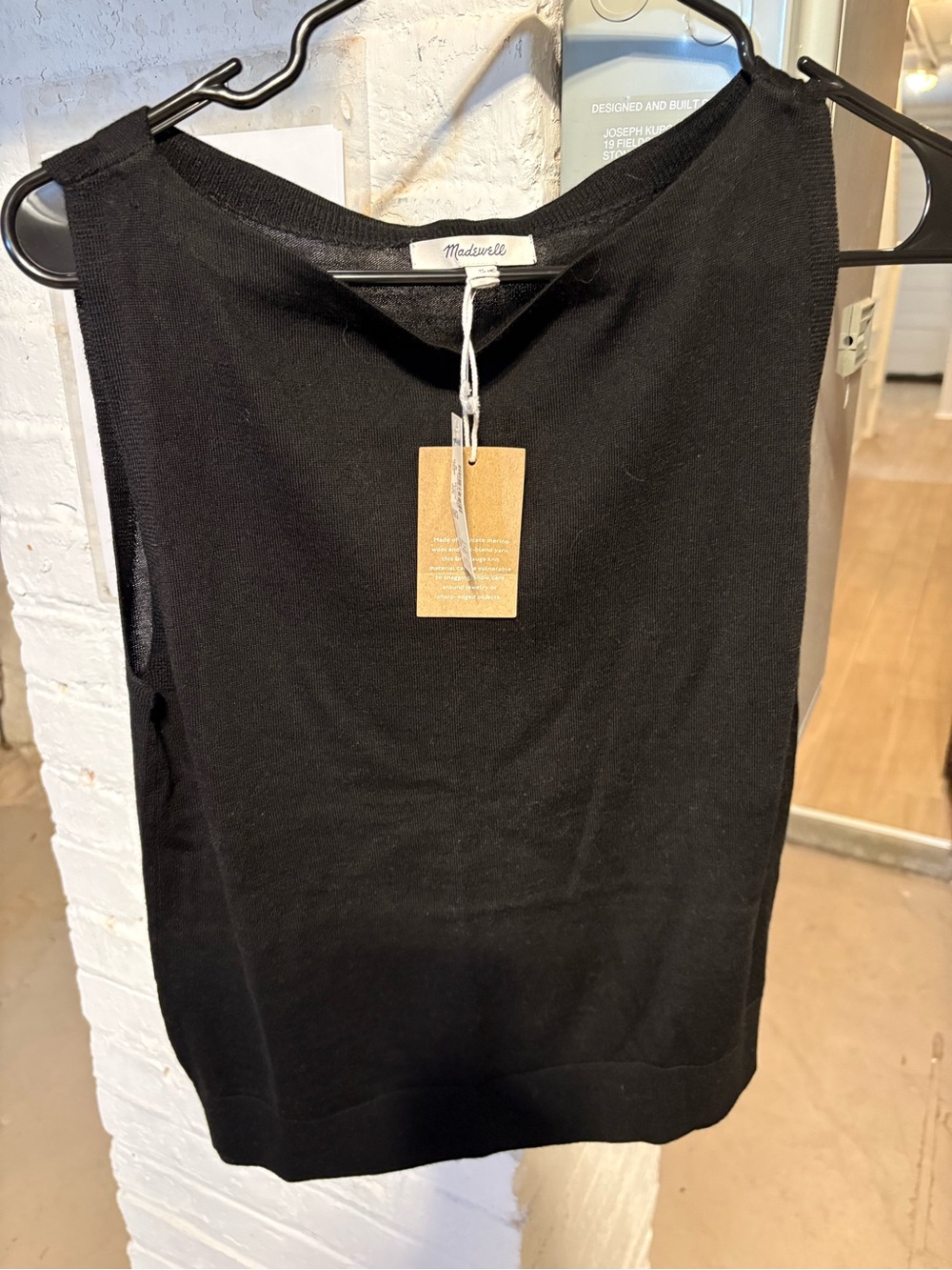 Madewell Black Ribbed Sleeveless Knit Tank